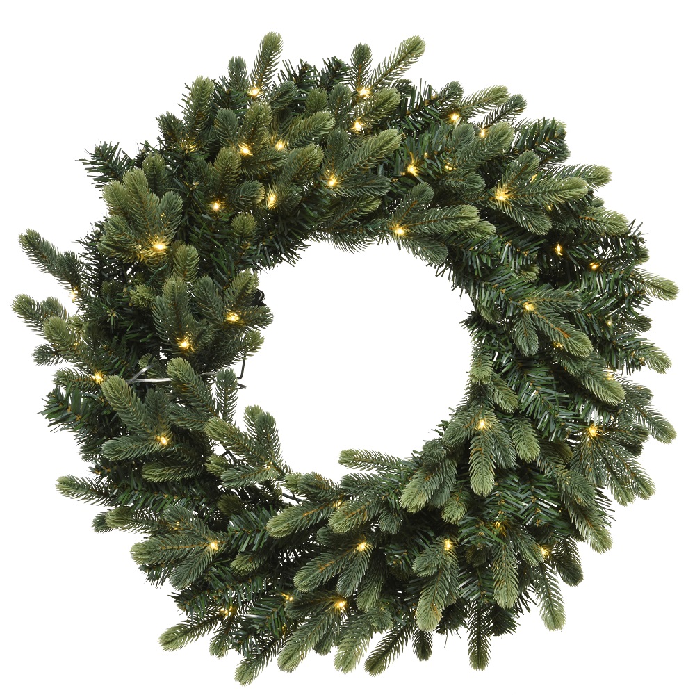 60cm Geneva Pre-lit Wreath | Kaemingk - Wreaths & Garlands - Tong ...