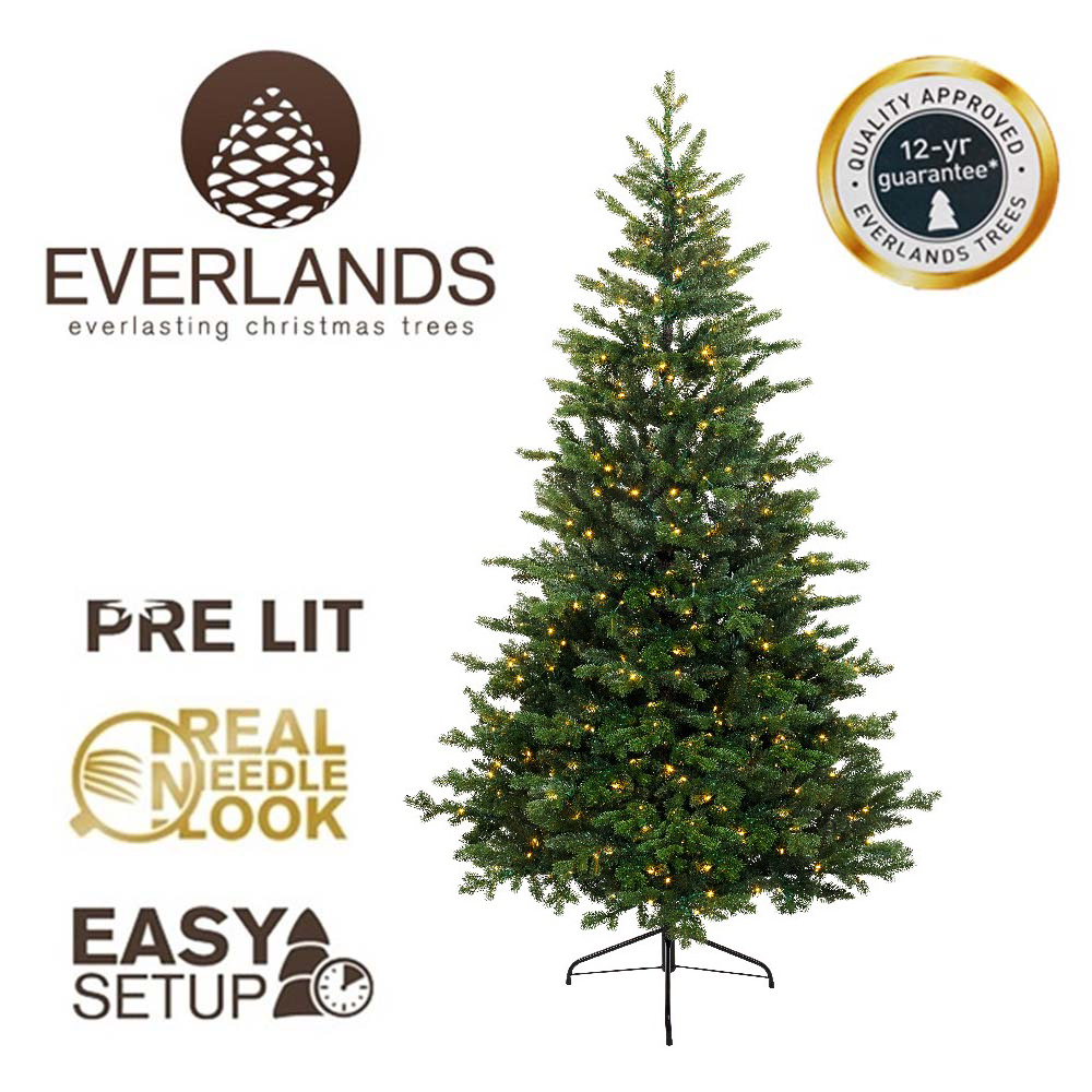 7FT Allison Pine Pre-lit Kaemingk Everlands Artificial Christmas Tree ...