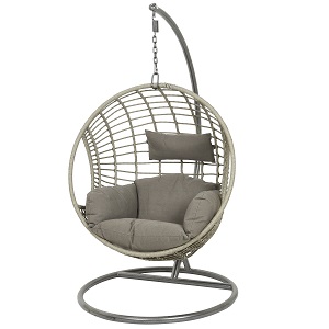 Kaemingk London Single Grey Wicker Egg Chair