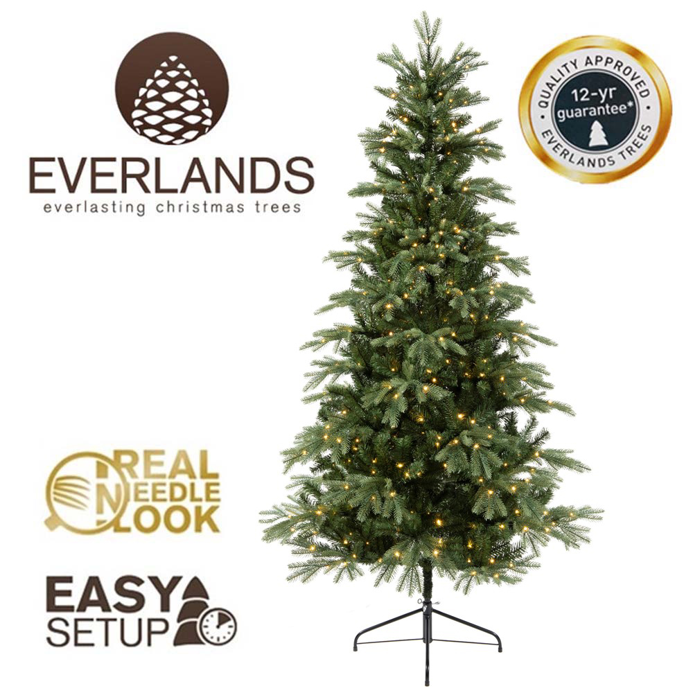 6FT Sunndal Fir Pre-lit Kaemingk Everlands Artificial Christmas Tree ...