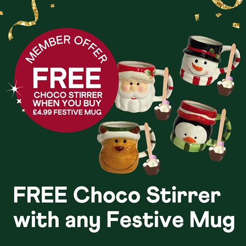 Free Choco Stirrer with Character Mug